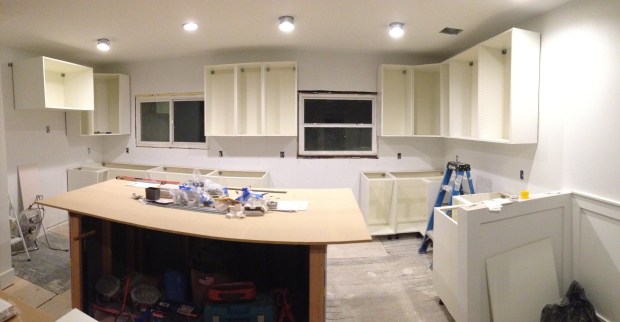 Cabinets beginning to go up!