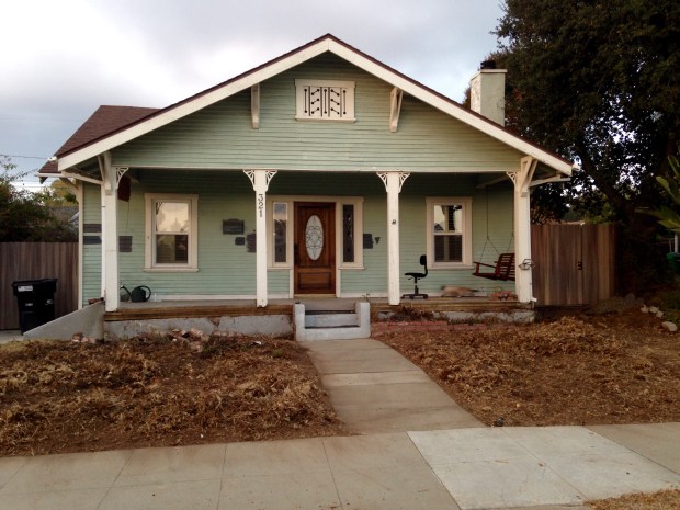 Tearing out the dead grass from the front yard. 