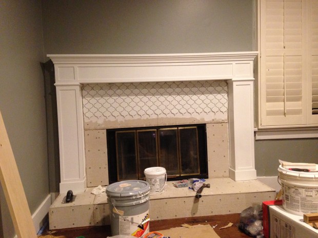 Adding a white Moroccan tile back splash.