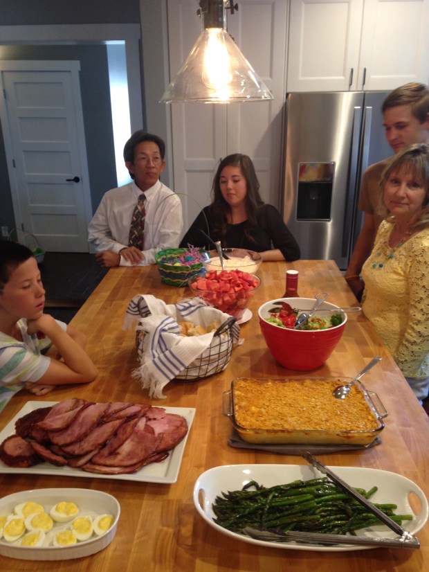 The island makes the perfect buffet!