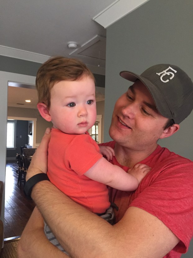 Parker was awakened from his nap from the loud noises outside. Luckily he didn't seem to mind...