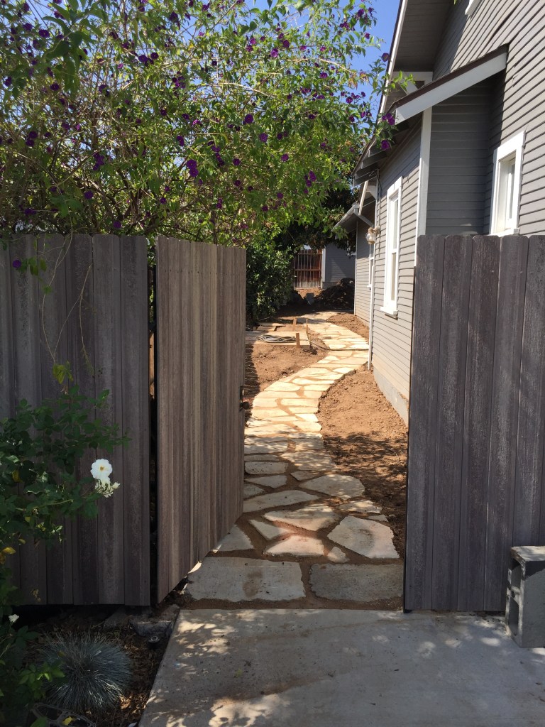 DG was used to fill in the cracks to help keep everything in place and resist runoff.