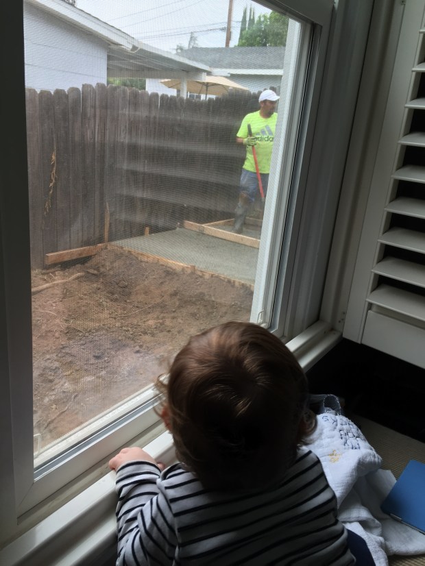 Concrete poured for the shed slab. 
