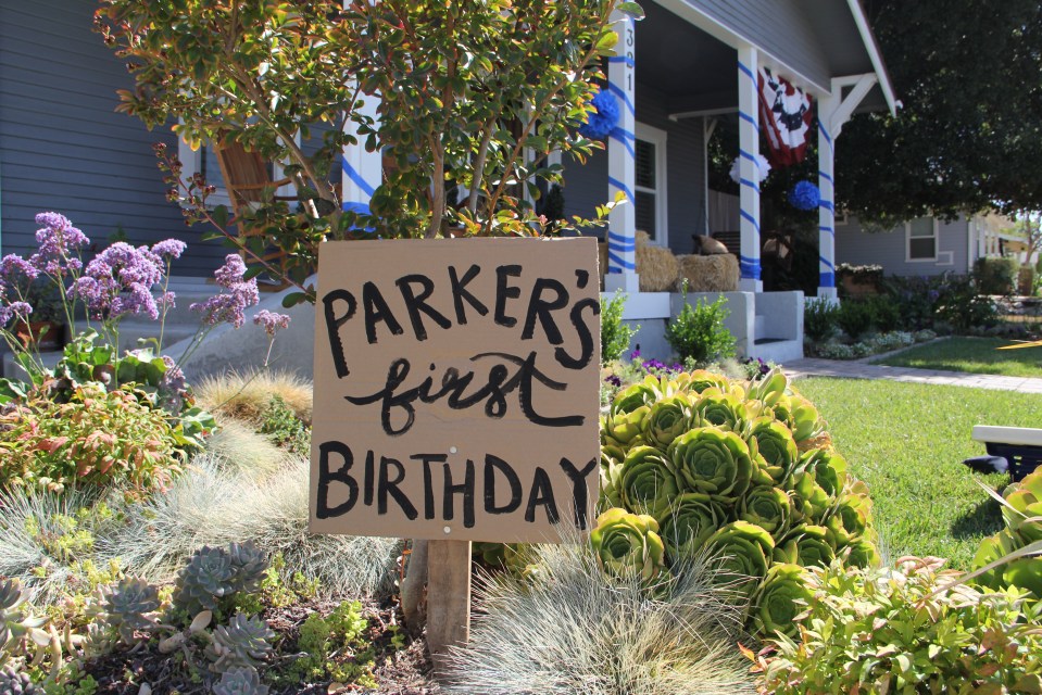 Welcome to Parker's First Birthday party! (/backyard reveal party)