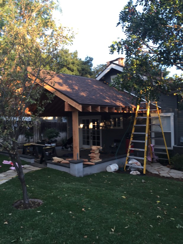 We were so excited the shingles were done we couldn't hold the camera steady.